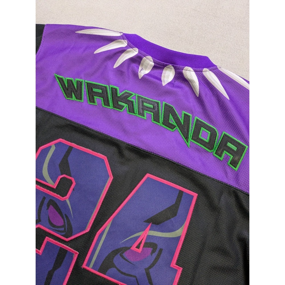 Black Panther Jersey Mens Small Black Purple Headgear Classics Hockey Wakanda - Picture 13 of 16